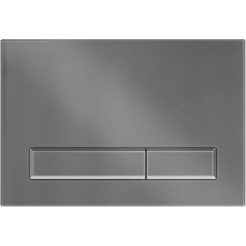 Płytka przycisków wykonana z tworzywa. Powierzchnia grafitowa, chromowana o szczotkowanej fakturze.