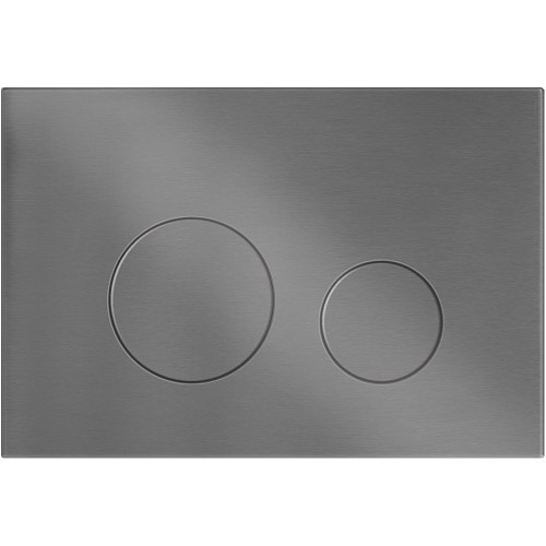 Płytka z tworzywa. Chromowana, grafitowa powierzchnia o szczotkowanej fakturze.